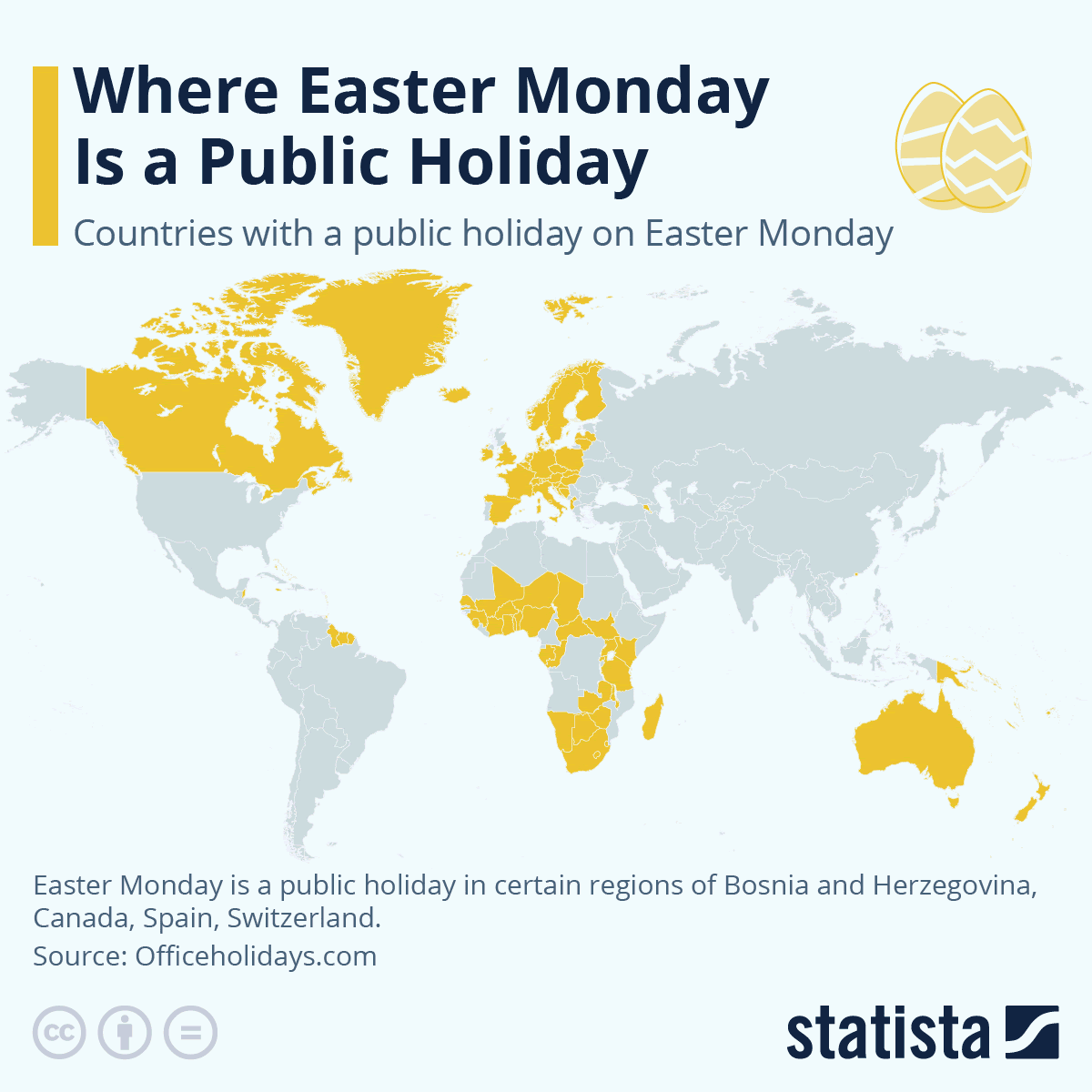 Where is Easter Monday a public holiday?