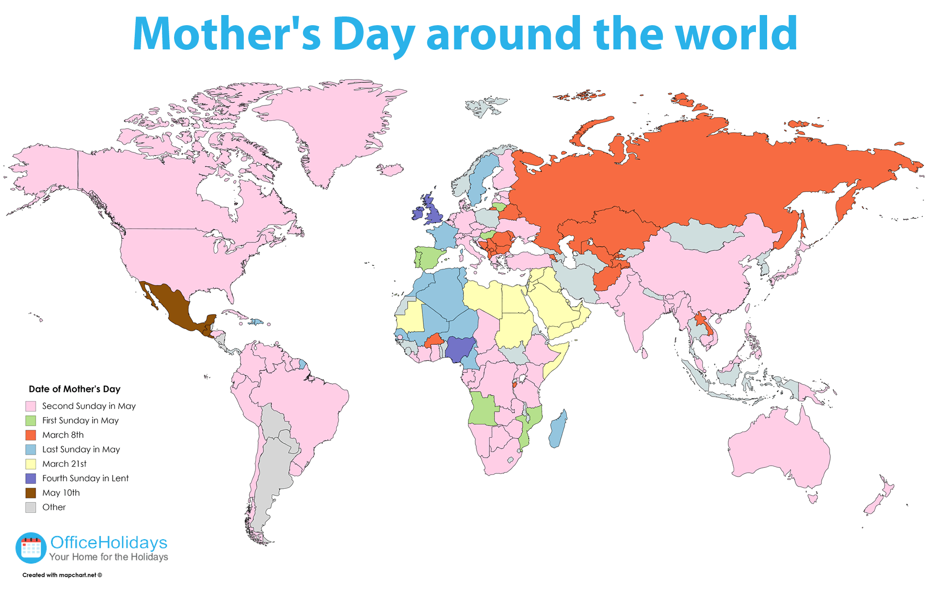 Mother's Day around the world Office Holidays