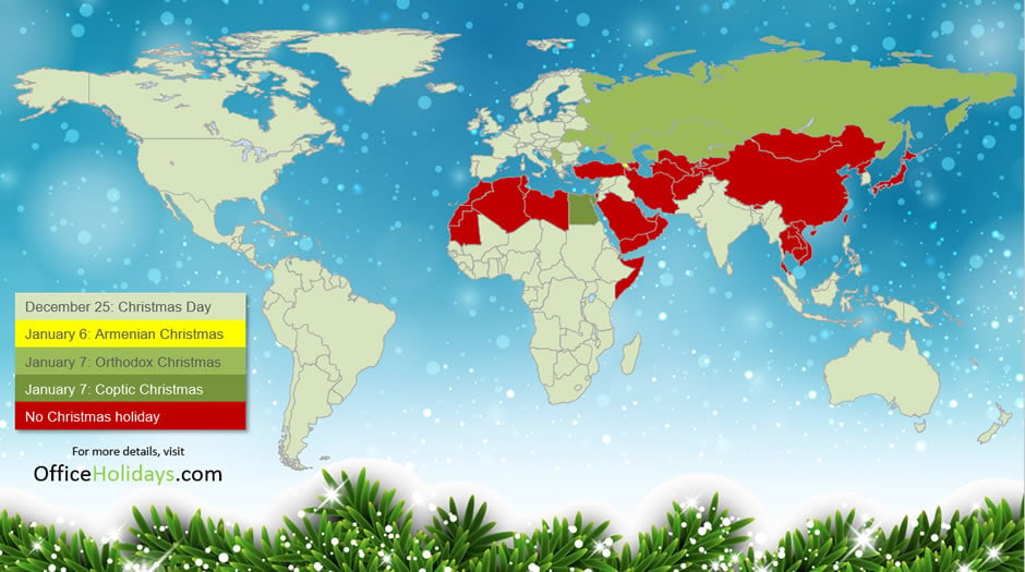 Christmas Day across the world